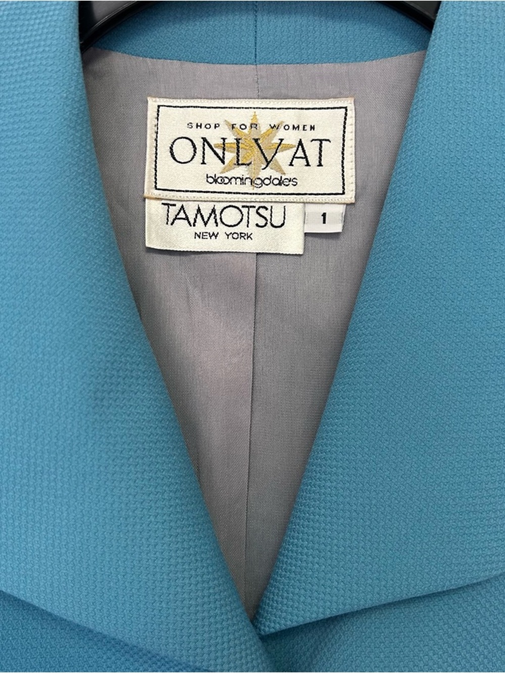Vintage Tamotsu Teal Blazer Size 1 Bloomingdale’s 90s Minimalist Career Jacket